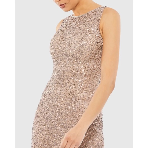 NWT Mac Duggal Sleeveless Sequined Midi Sheath Dress - size 12 - Picture 3 of 8